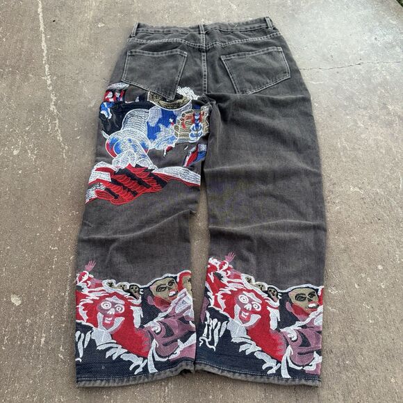 JNCO Other - Embroidered Baggy Y2ak Hip Hop Jeans Size 32x32
